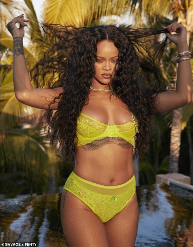 Rihanna oozes sex appeal as she flaunts her enviable curves in sexy lingerie (photos)