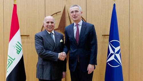 Secretary General welcomes Foreign Minister of Iraq to NATO