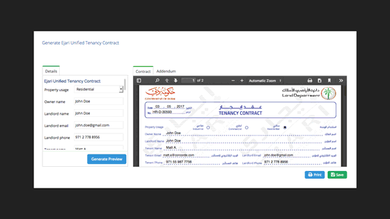 How to generate an Ejari contract in PropSpace