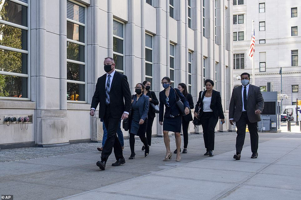 Prosecutors against R. Kelly arrive at the Brooklyn Federal Court House on Monday, Sept. 27, 2021