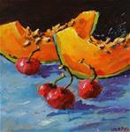 Original acrylic cherry cantaloupe painting - Posted on Wednesday, January 14, 2015 by Alice Harpel