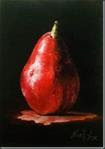 Red Pear. Oil on linen panel 7x5 inches - Posted on Wednesday, March 25, 2015 by Nina R. Aide