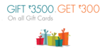  Last Day : Get Rs. 300 Amazon.in gift cards on purchases of Rs. 3500 and above Gift Card 