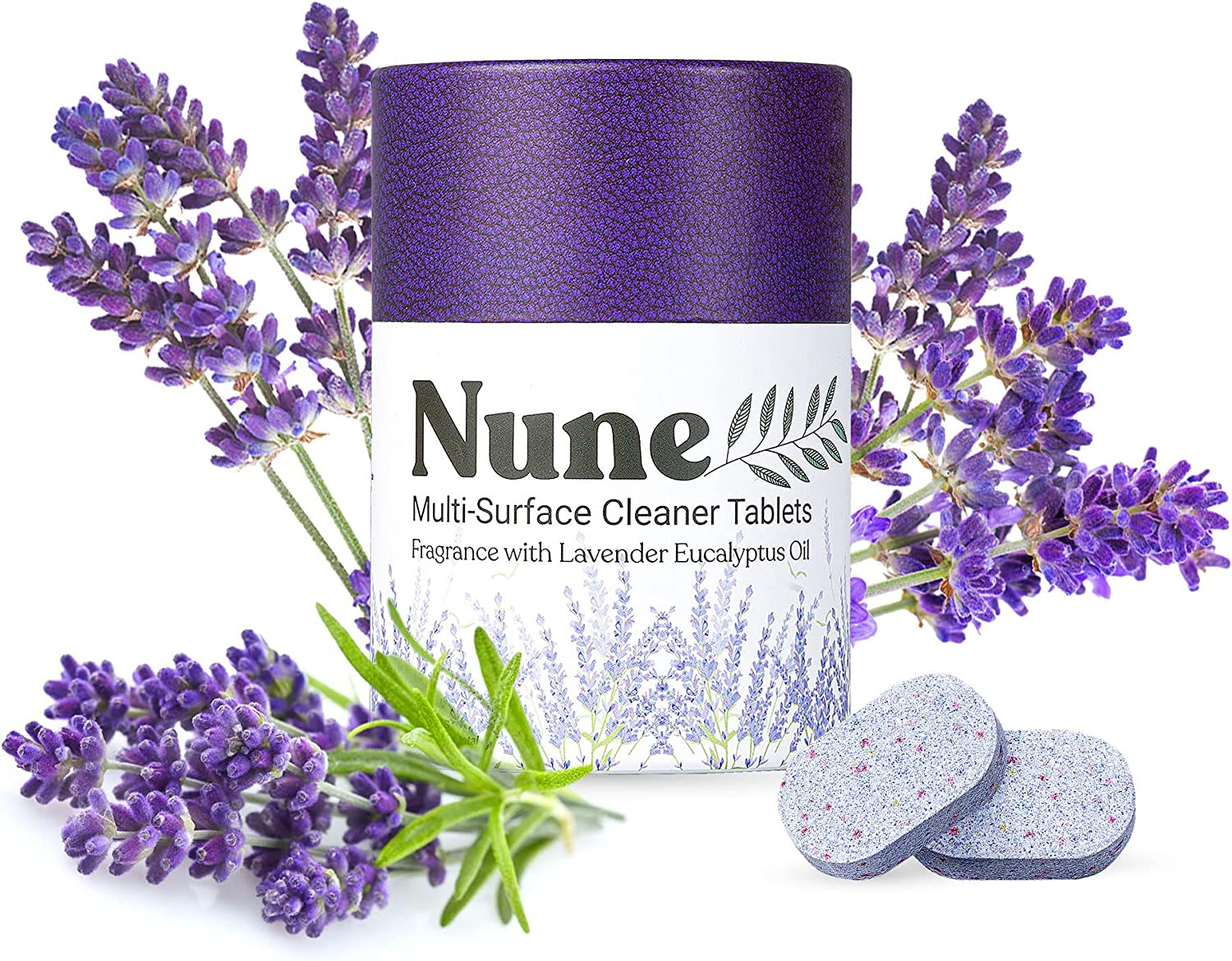 Image of Multi-Purpose Cleaning Tablets 6 Pack - 24 fl oz each - Shower, Counter, Floor, Furniture, Bathroom - Non-Toxic & Effective - Lavender Fragrance