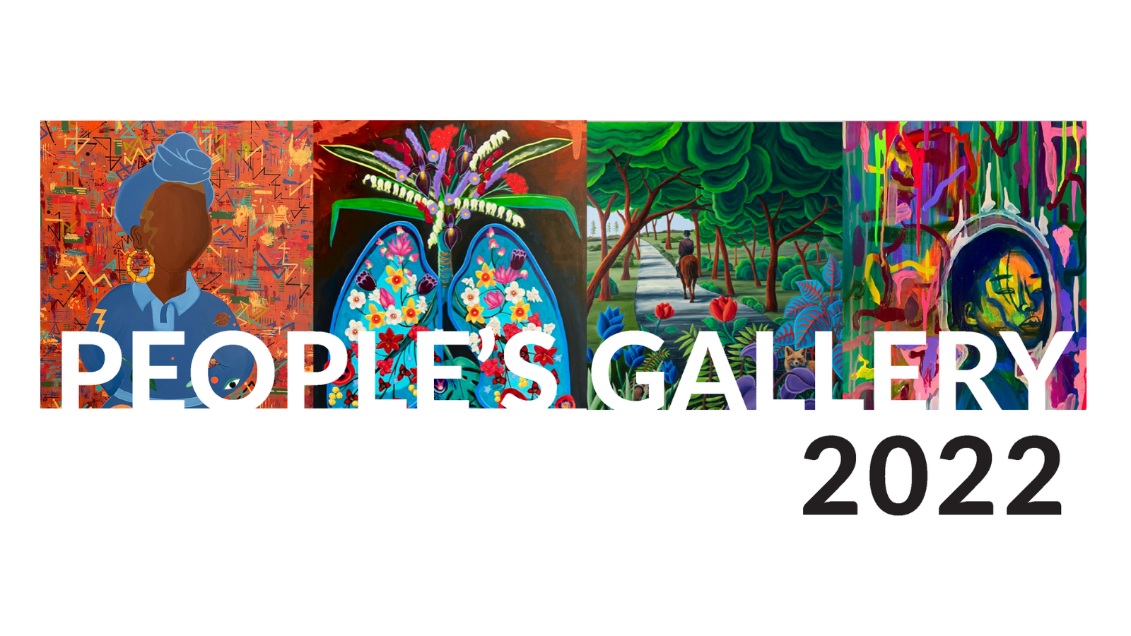 4 colorful pieces of artwork for People's Gallery 2022 exhibition