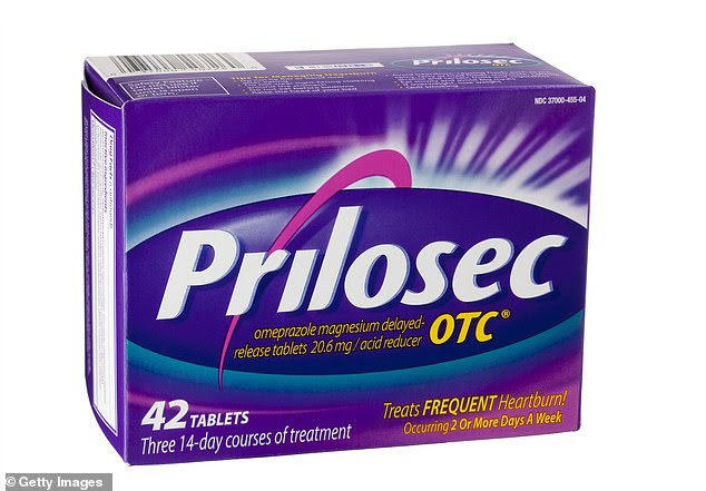 Proton pump inhibitors (PPIs), such as Prilosec (pictured) and Nexium, lower acid production in the stomach to treat conditions like indigestion