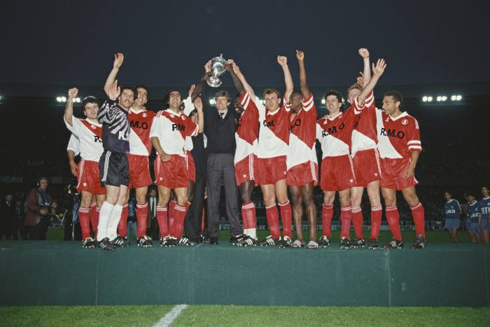 Wenger led AS Monaco to the French league title in his first season there. Here they celebrate winning the Coupe de France in 1991
