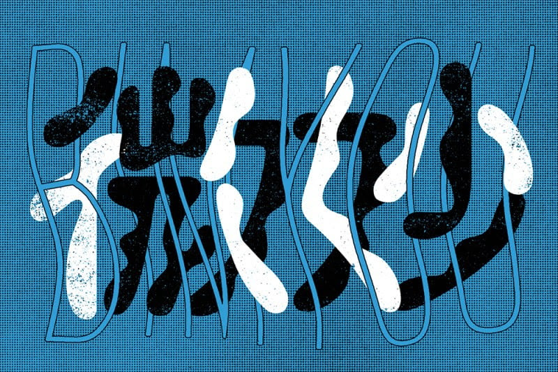 Typographical illustration of the Japanese word bimyou.