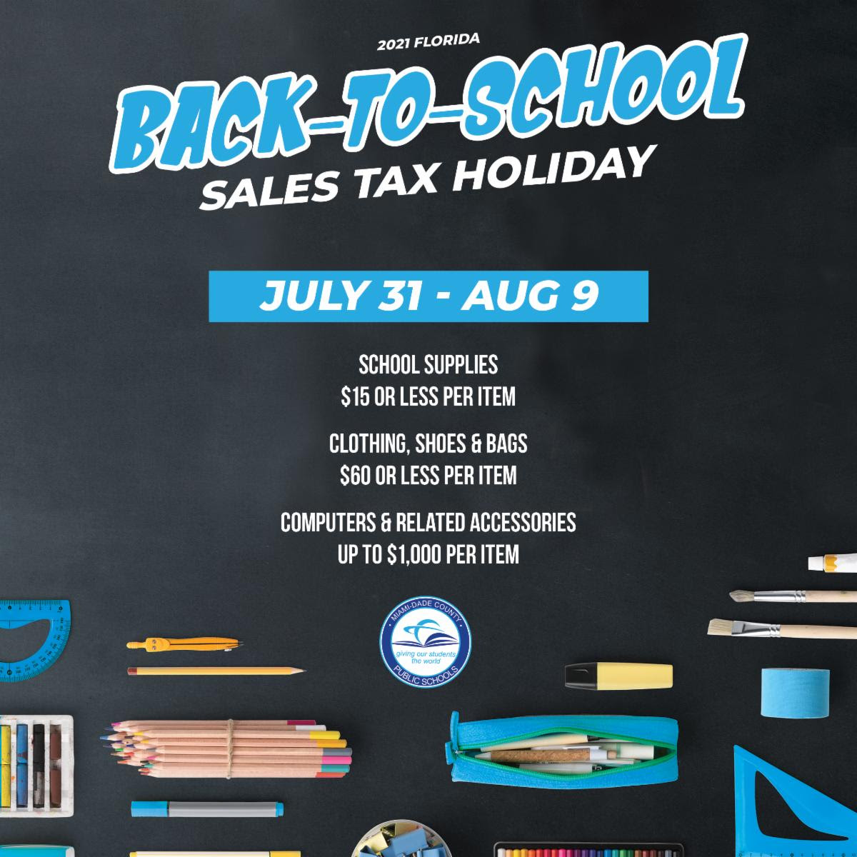 BacktoSchool Sales Tax Holiday Southwest Miami Senior High