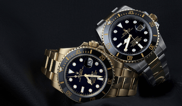 Rolex Submariner Yellow Gold and Steel Yellow Gold Black Dial Bezel Watches