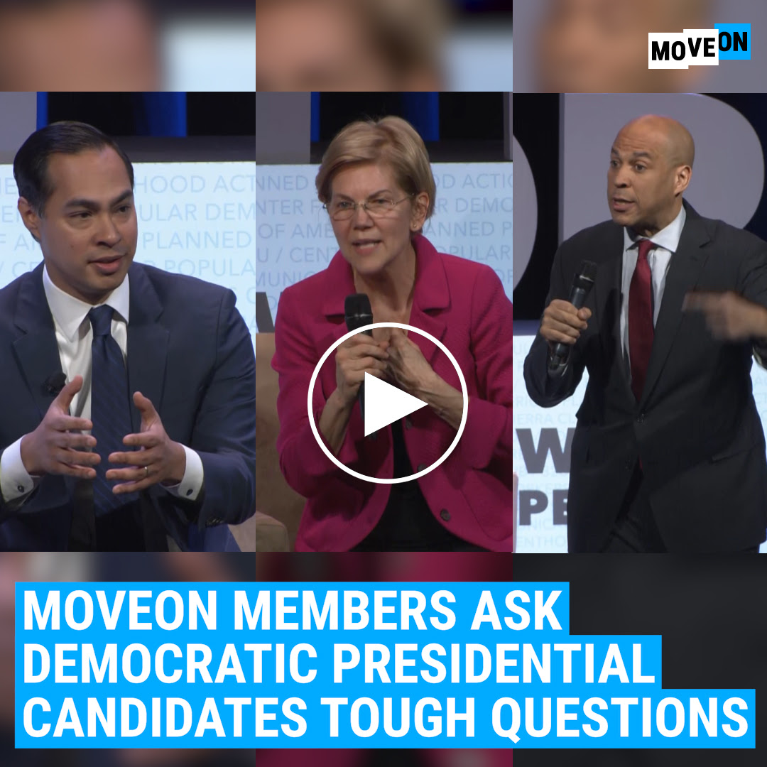 Video of the 2020 candidates addressing MoveOn members' questions