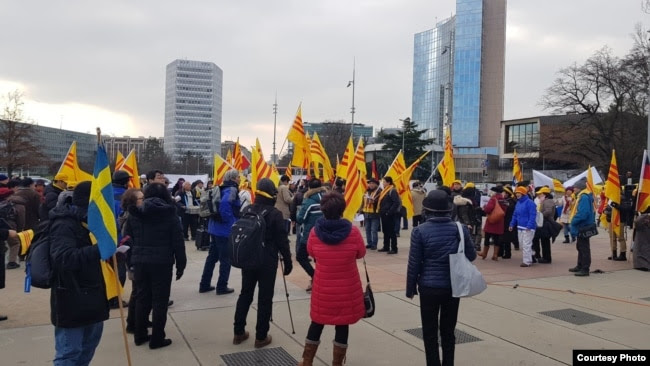 Cộng đồng Việt Nam biểu tình tại Geneva, Thụy Sĩ, ngày 22/1/2019. Photo Đặng Xuân Diệu.