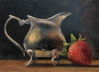 "Silver Creamer with Strawberry" - Posted on Thursday, November 20, 2014 by Sharon Egan