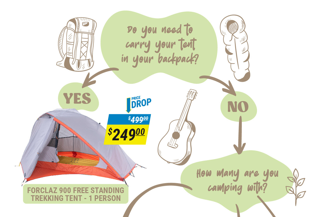 Forclaz 900 Free Standing Trekking Tent - 1 Person