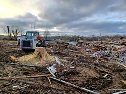 BOCCHI and Homes and Hope for Kentucky are beginning to build new homes at the Groundbreaking in Mayfield, KY on Friday, Jan. 28, 2022 after a tornado leaves a wake of destruction.