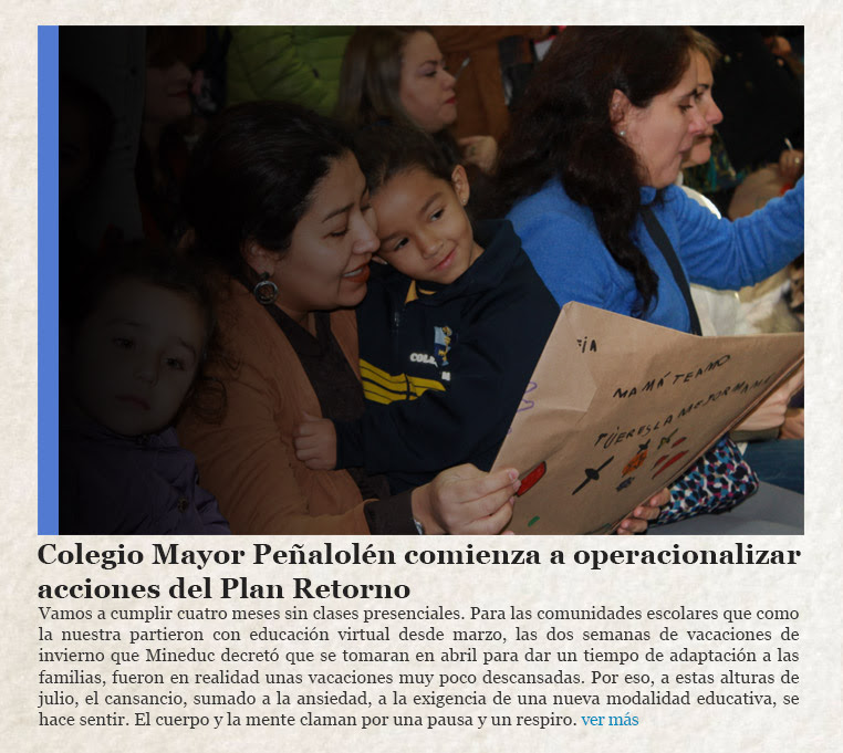 Colegio Mayor Peñalolén comienza a operacionalizar acciones del Plan Retorno