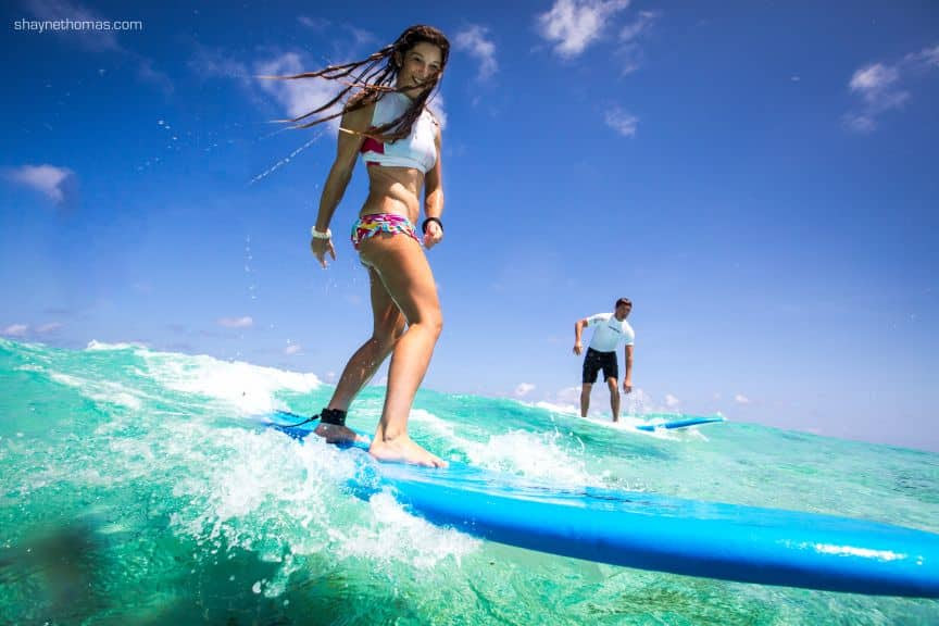 Wave board surfing