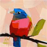 Painted Bunting no. 27 Painting - Posted on Wednesday, March 25, 2015 by Angela Moulton