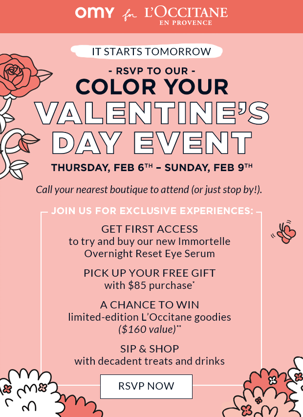 COLOR YOUR VALENTINE'S DAY EVENT. RSVP NOW. 