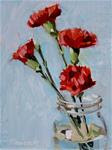 Four Carnations Glass Jar - Posted on Friday, February 27, 2015 by Gretchen Hancock