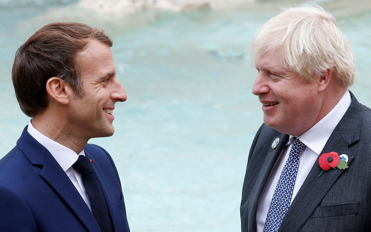 Boris Johnson & Emmanuel Macron<br>CREDIT: REUTERS/Guglielmo Mangiapane