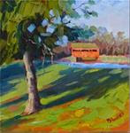"Covered Bridge on Yoder Road", 6x6, oil on board-paintings of Chester County, Pennsylvania, Elverso - Posted on Wednesday, November 12, 2014 by Maryanne Jacobsen