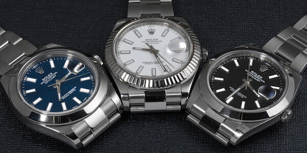 Rolex Datejust 41 in Oystersteel with Blue, White and Black Dials