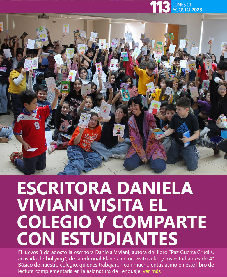Escritora Daniela Viviani visita el colegio y comparte con estudiantes