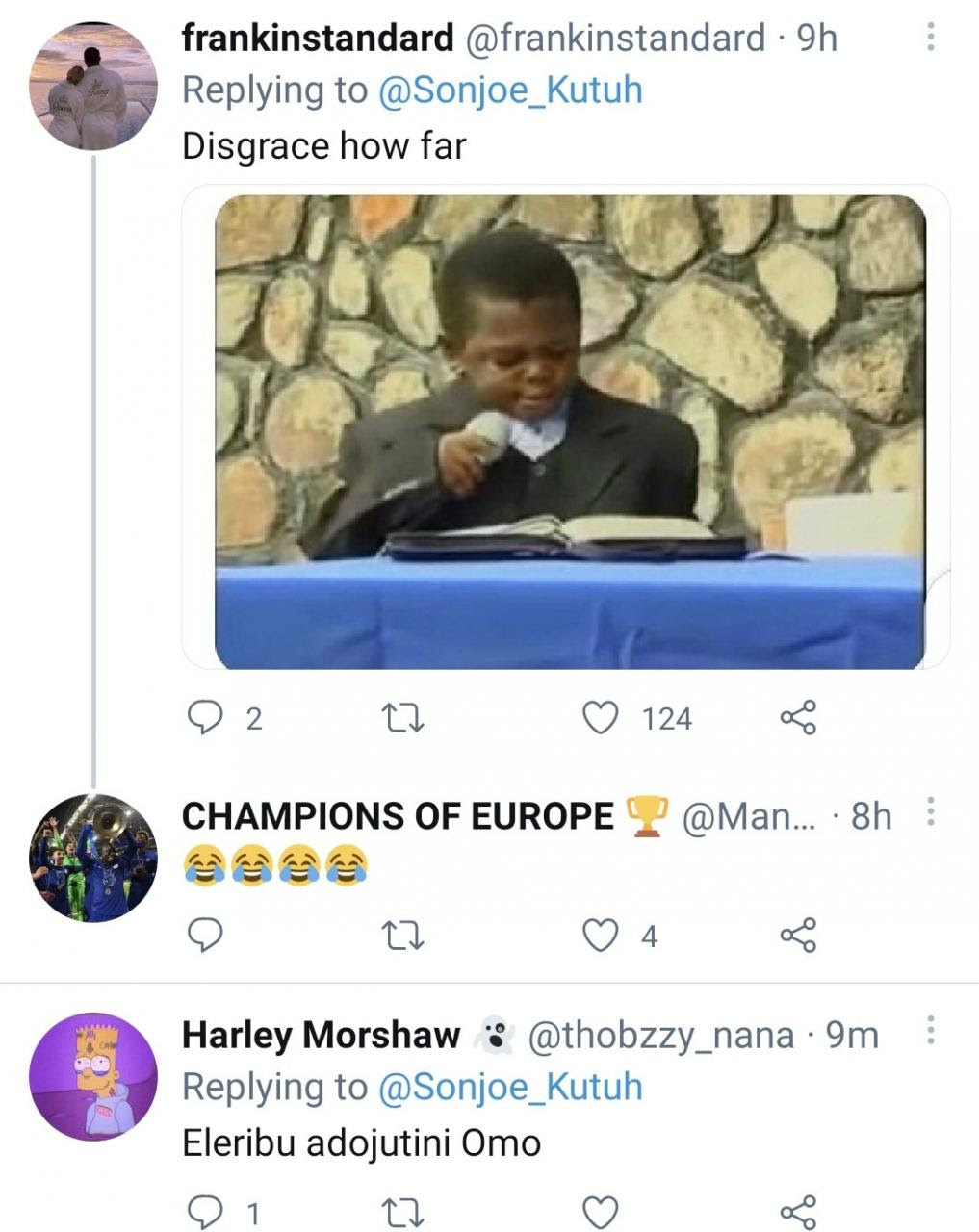 Chelsea fans drag Twitter user who said he should be called a