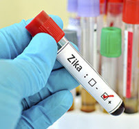 Blood vial with Zika on the label