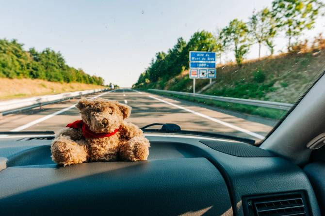 a dashboard on a car