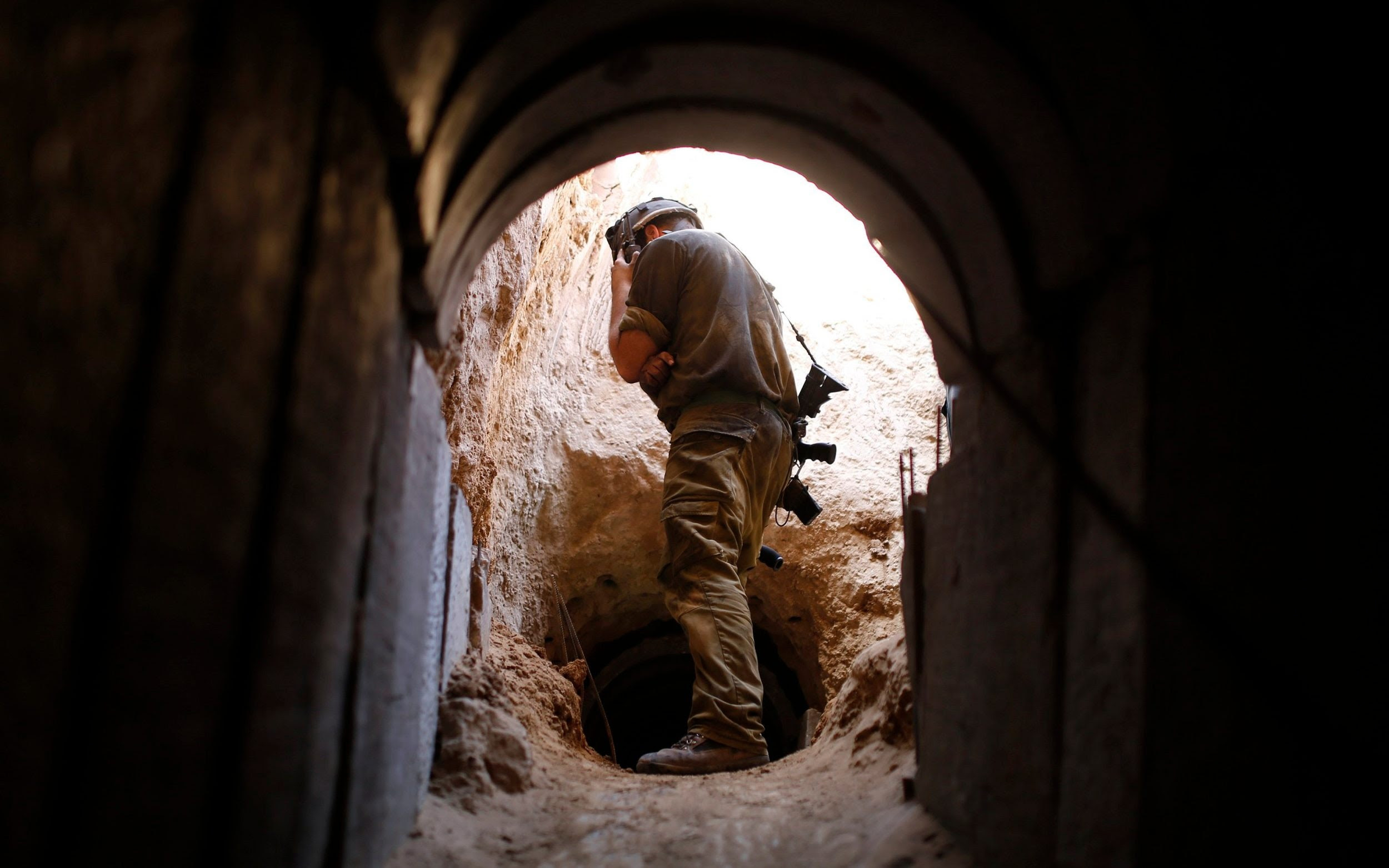 tunnel with soldier