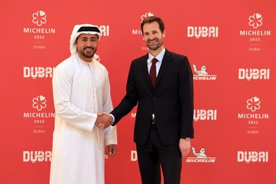 Gwendal Poullennec, International Director of the MICHELIN Guides and Issam Kazim, Chief Executive Officer of Dubai Corporation for Tourism and Commerce Marketing