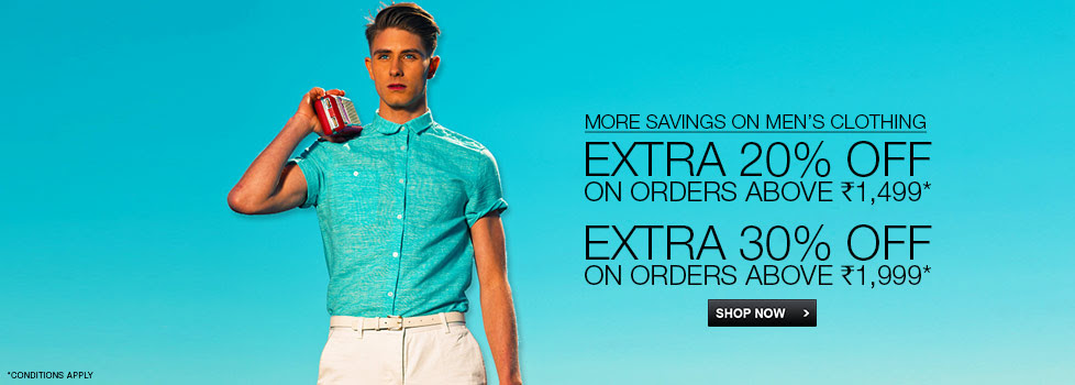 Select men's Clothing-  Extra 30% off