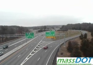 Traffic camera view of I-90 eastbound in Weston