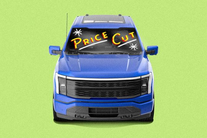The electric Ford F-150 base model got a $10,000 price cut