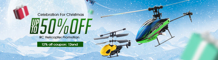 12% de desconto na promoção de fim de ano para o helicóptero RC