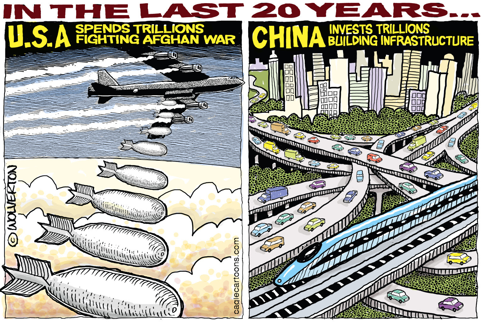 Republicans spend trillions on weapons but neglect investments in American infrastructure.