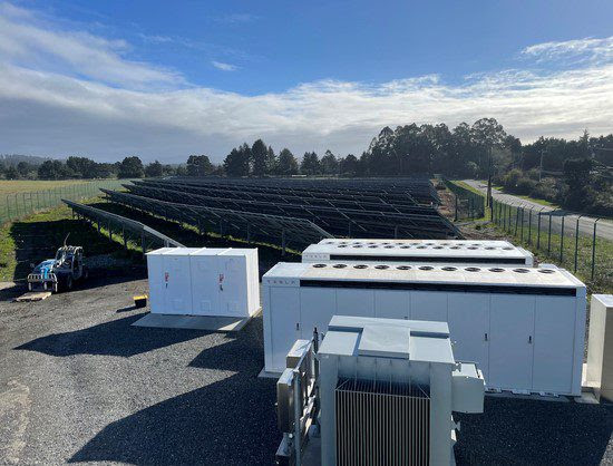Redwood Coast Airport Microgrid batteries, control gear and solar array.
