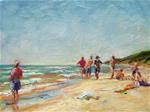 At the Beach,seascape,oil on canvas,9x12,price$475 - Posted on Saturday, November 29, 2014 by Joy Olney