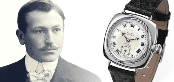 Rolex founder Hans Wilsdorf and the original Rolex Oyster watch