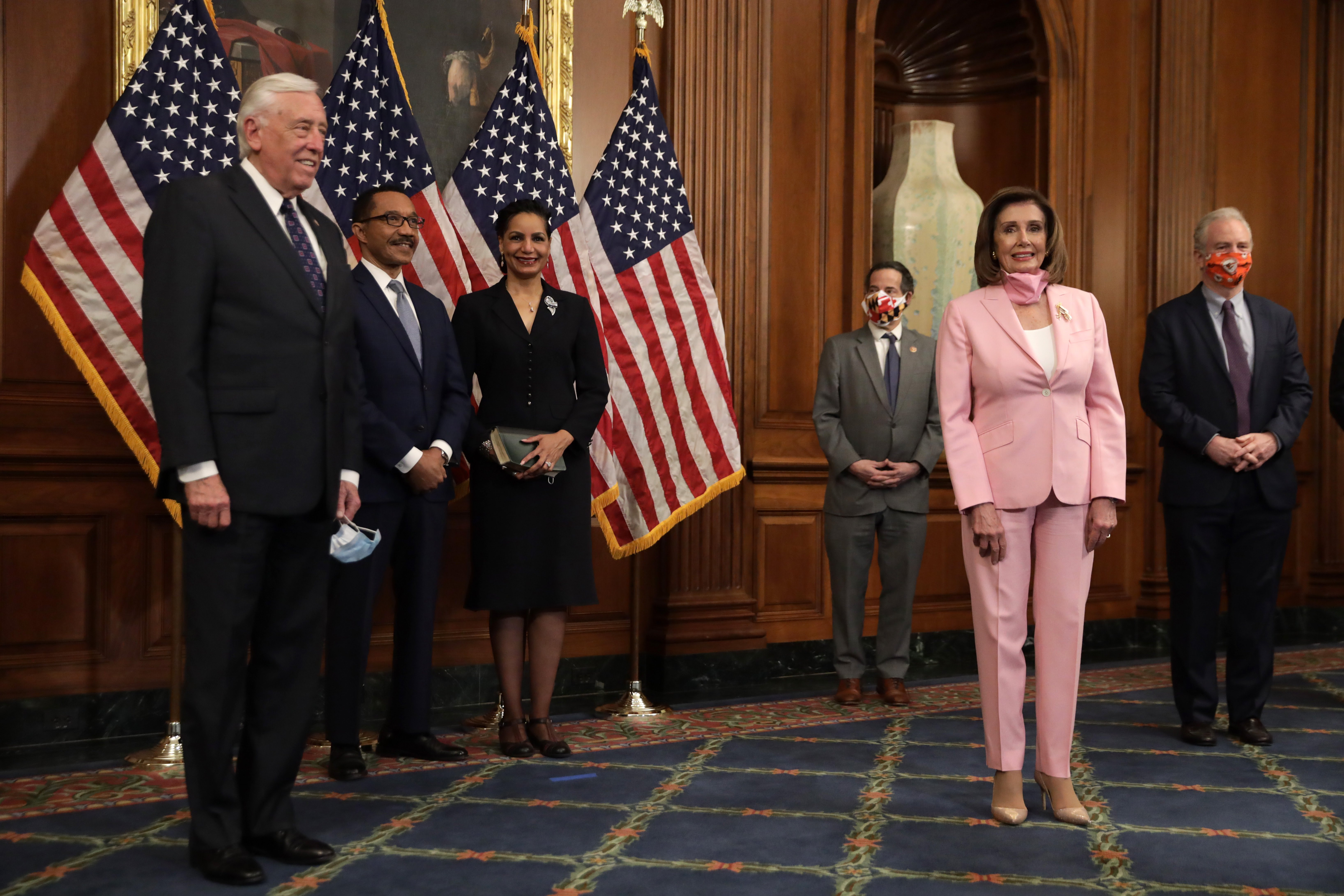 Speaker Pelosi Holds Ceremonial Swearing-In For Rep.-Elect Kweisi Mfume