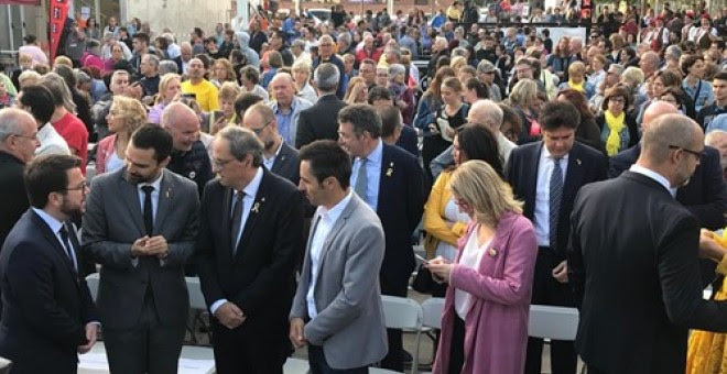 Quim Torra en el acto institucional en Sant Julià de Ramis (Girona). - EUROPA PRESS