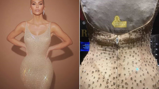 Vestido de Marilyn Monroe fica danificado após Kim Kardashian usar no Met