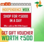 Shop for Rs.5000 and get gift voucher of Rs.500