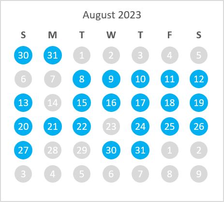 Completed Calendar Chart