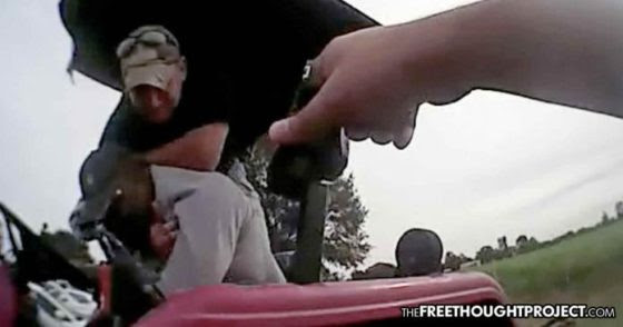 Man on a Tractor Asks Cops to See a Warrant, so They Choke Him to Death (Video)