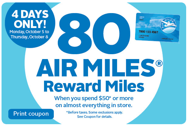 rexall Airmiles oct 2015